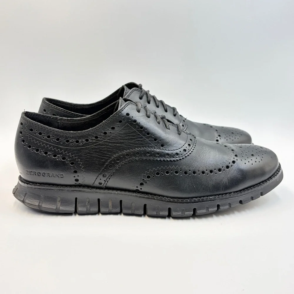 Cole Haan Zerogrand Mens 10.5 M Black Leather Wingtip Oxford Shoes C20719